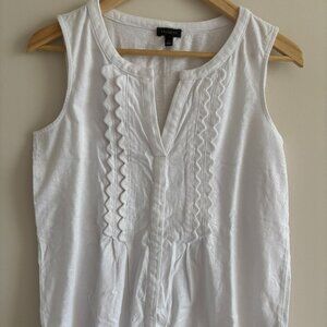 Talbots white sleeveless top, size small